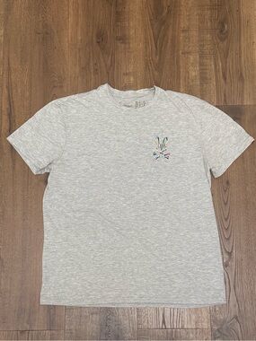 Psycho Bunny Multi Colored Logo‎ Tee Shirt Mens Grey Small
